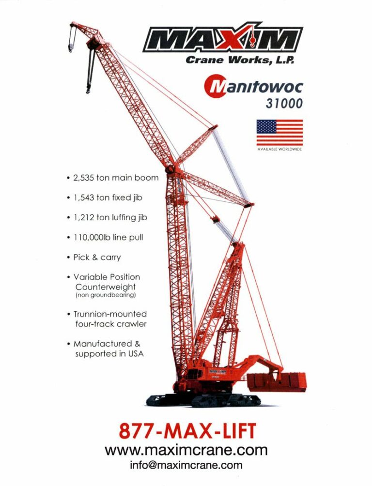 Manitowoc 31000 Crawler Crane Maxim Crane
