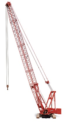 Manitowoc 2250 crawler crane model featuring detailed design and functional capabilities.