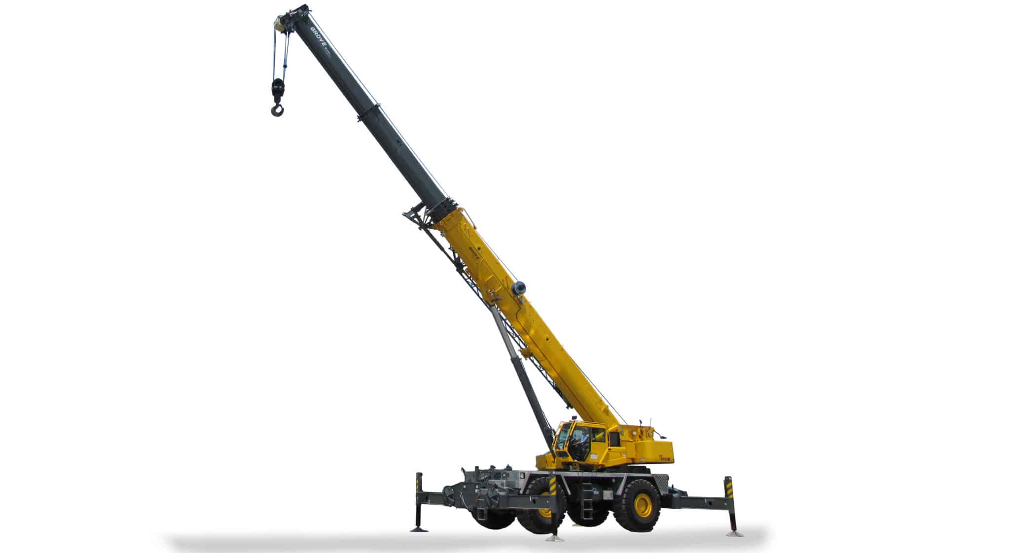 Mobile crane elevating equipment for heavy lifting tasks in construction projects.