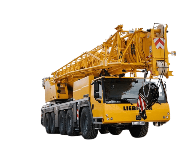 Heavy-duty yellow mobile crane for construction and lifting operations.