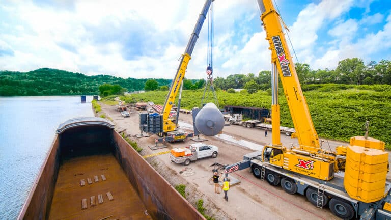 All-Terrain Crane, Dual Lift, Barge