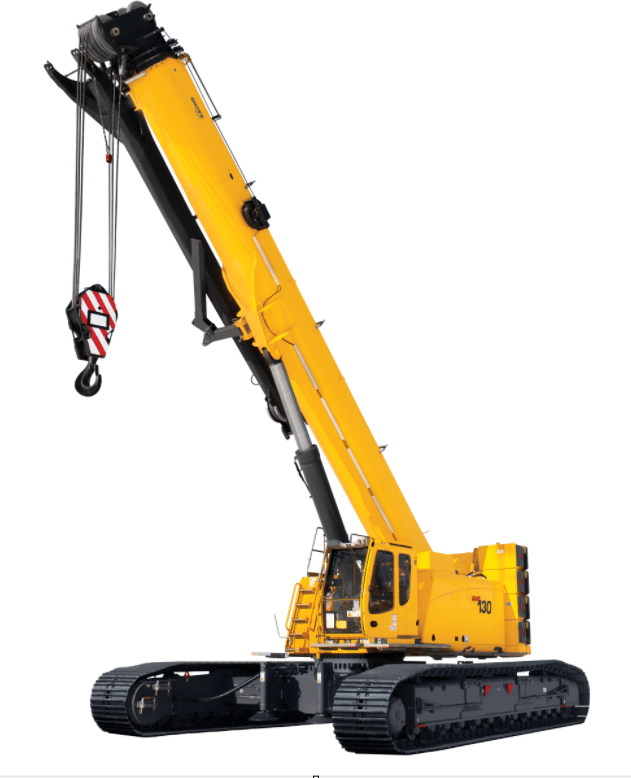 Yellow crane lifting heavy materials for construction and industrial projects.