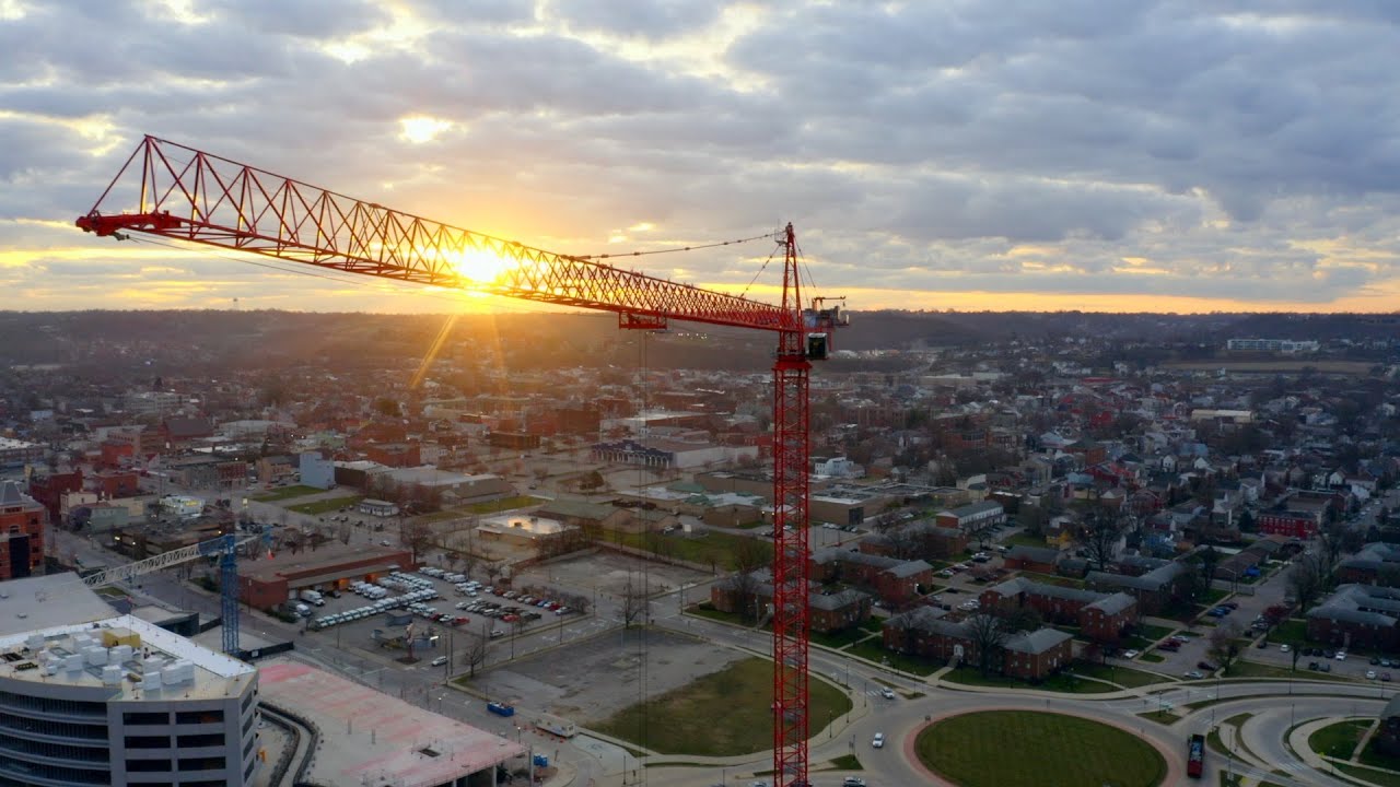 Maxim Crane Works Tower Crane on Job