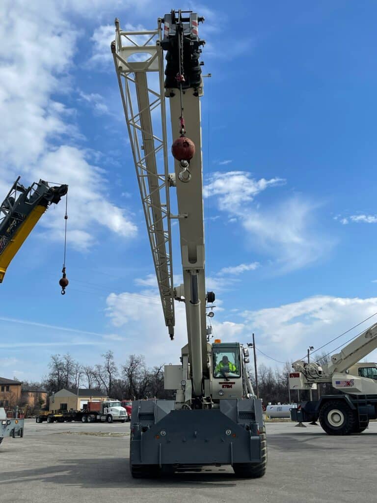 closeup frontview shot of a crane