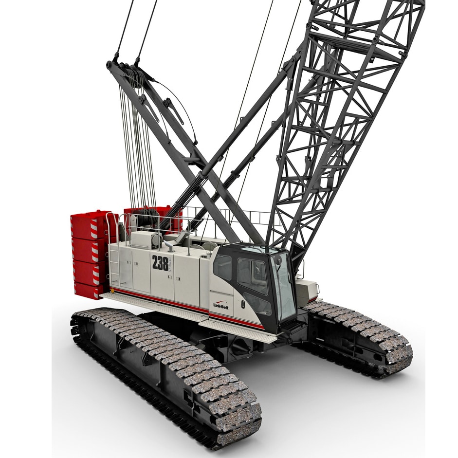 Crawler crane 238, a heavy-duty construction machine, excels in lifting and maneuvering.