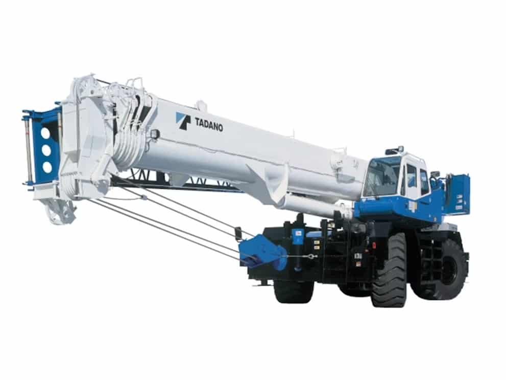 Tadano GR-1000XL-2 rough terrain crane with hydraulic boom for heavy lifting and construction projects.