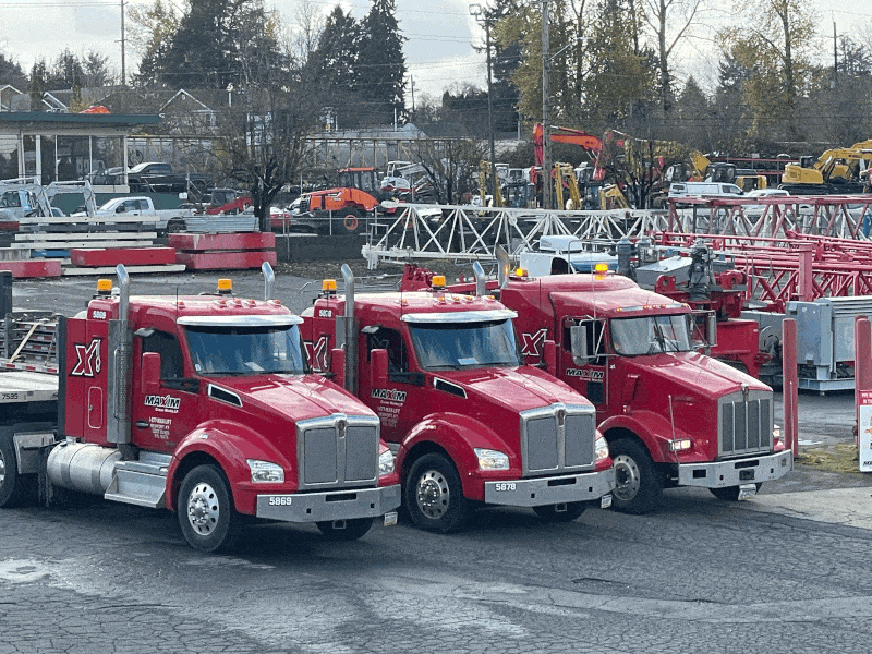 Maxim Crane Heavy Hauling trucks