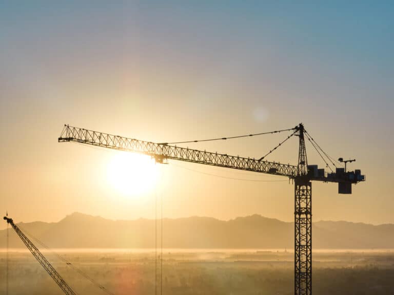 Maxim Crane - tower crane over Arizona mountains