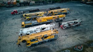 Maxim Cranes lined up at Maxim location