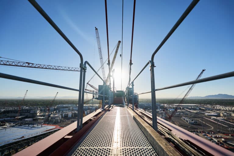 View from the top of a Maxim Crane with the Skyline