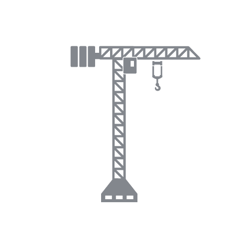 Construction crane icon for lifting heavy materials and equipment efficiently.