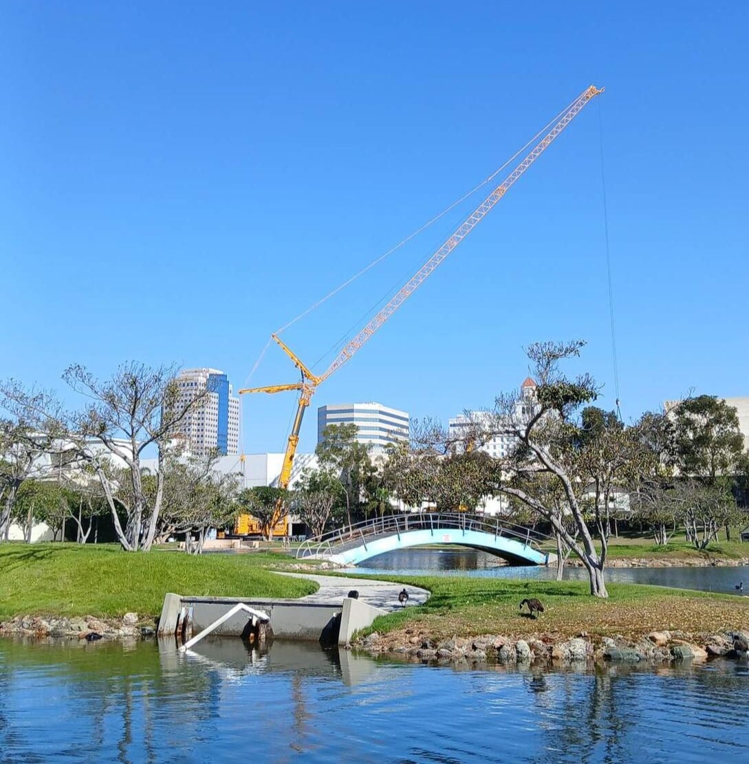 Maxim all terrain crane at the Long Beach Convention Center project site.