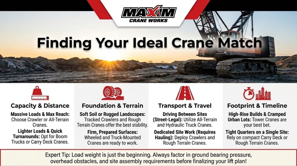 Explore types of construction cranes to find the ideal crane for your project.