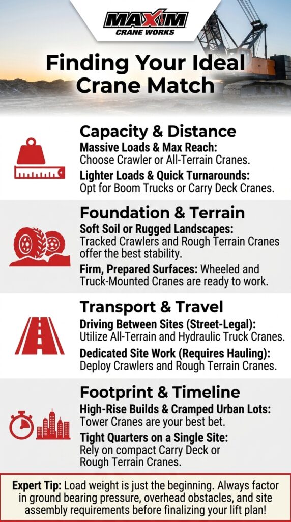 Explore various types of construction cranes for optimal project efficiency and load handling.